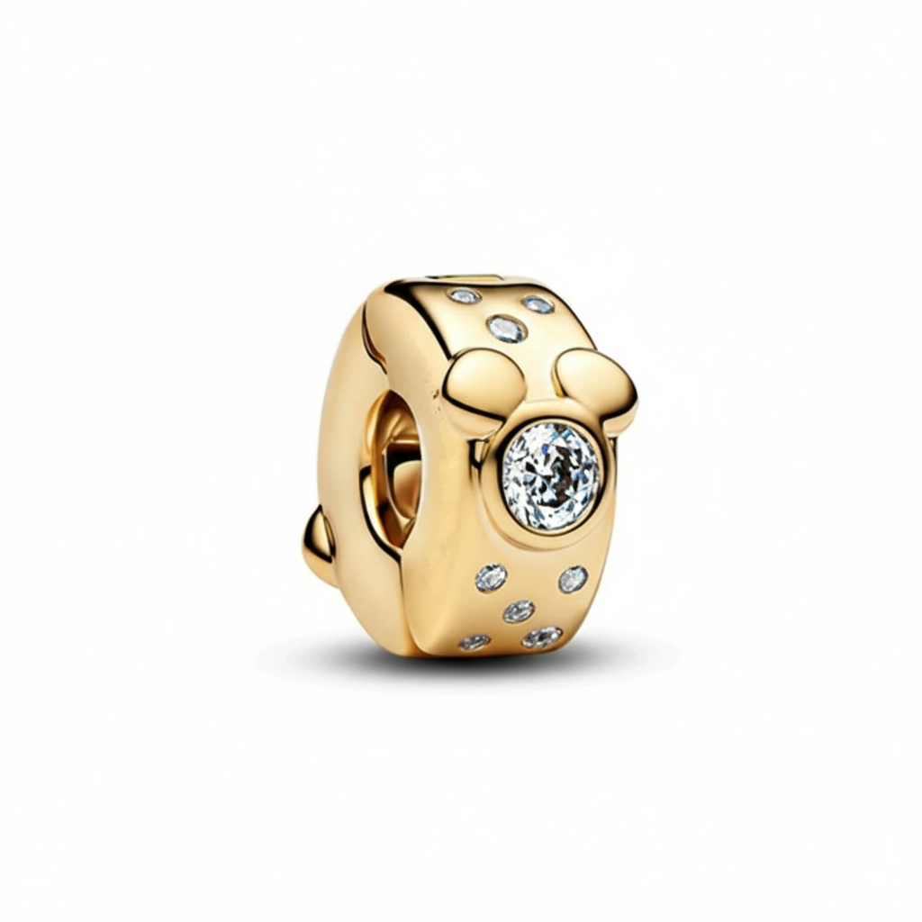 Eleganter Gold-Charm mit Glitzersteinen – Funkelndes Design