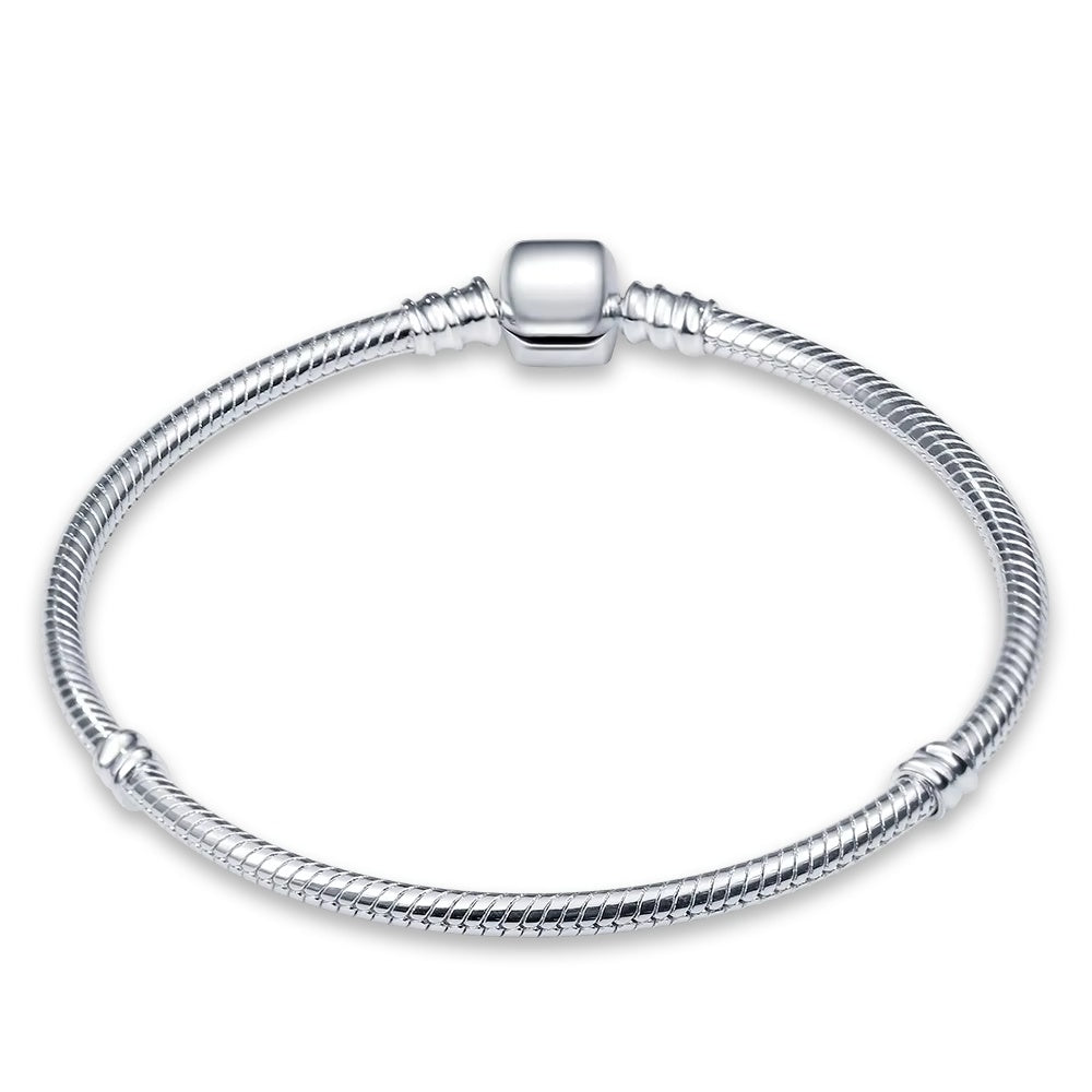 Klassisches Schlangenarmband mit Clipverschluss | 925 Silber